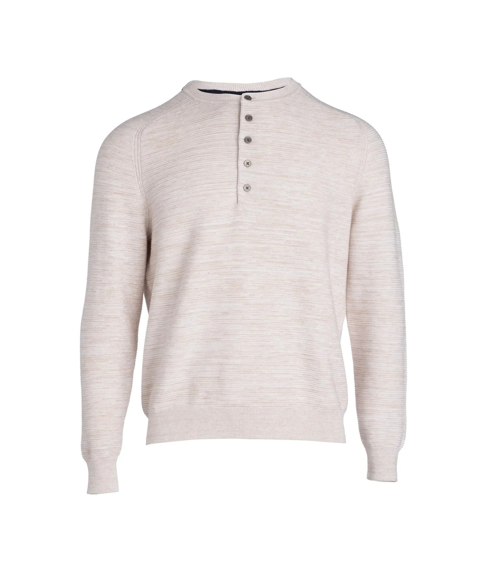 Textured Marl Button Henley