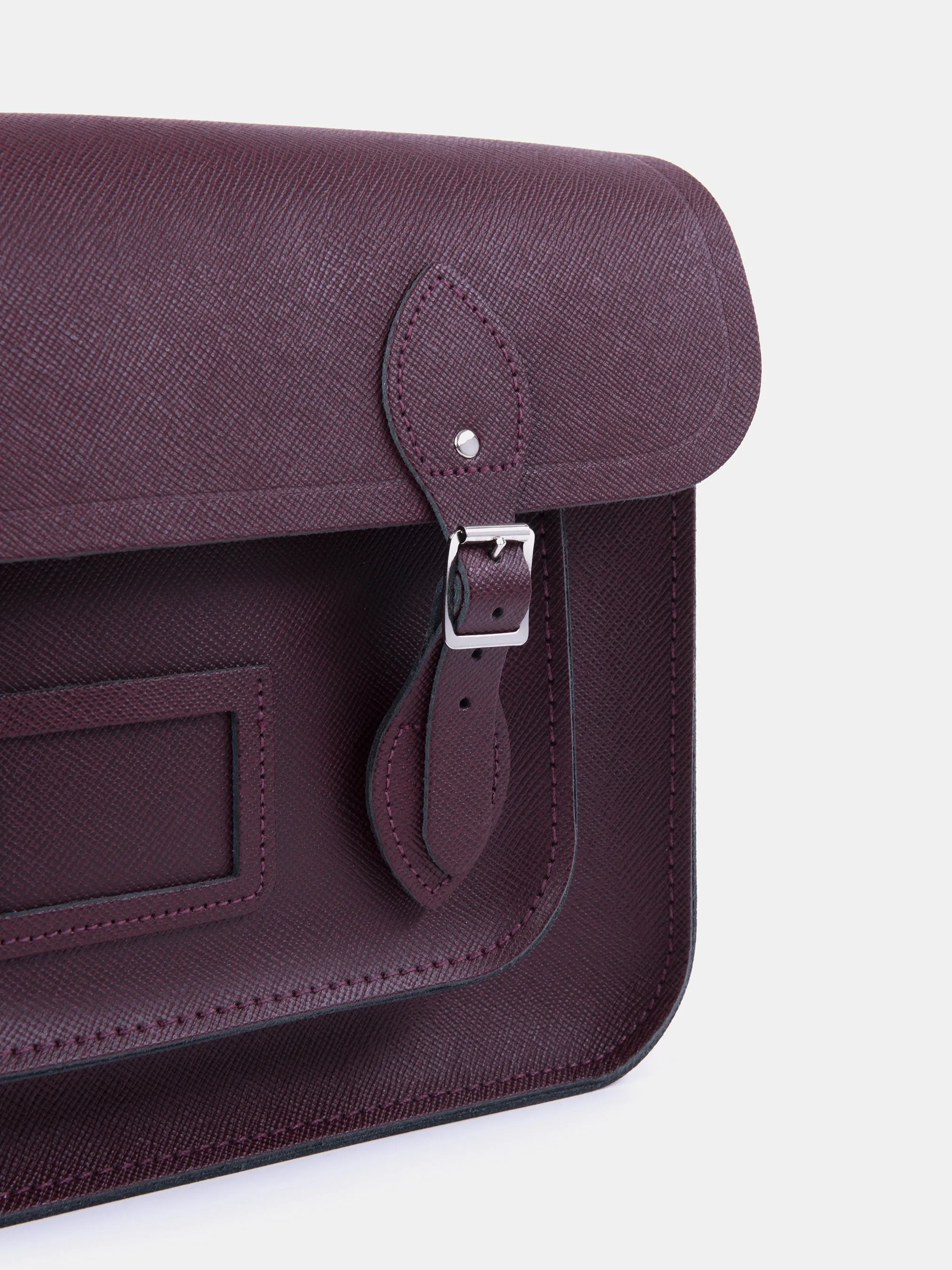 The 14 Inch Satchel - Oxblood Saffiano