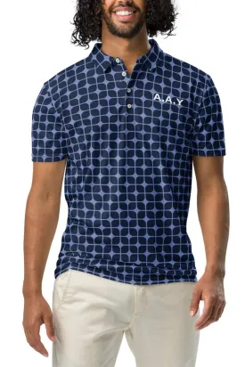 The A.A.Y Slim Fit Polo for Men Navy Print