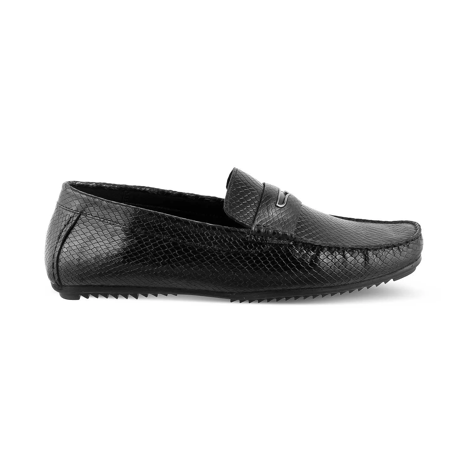 The Astro Black Men's Leather Loafers Tresmode