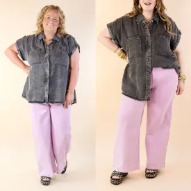 The Best Cropped Wide Leg Jeans in Lavender Purple