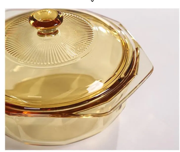 The Better Home Zest Series Borosilicate Glass Serving Casserole (1.5L) | Glass Bowl With Lid | Glass Casserole With Glass Lid | Microwave & Dishwasher Safe | Gift For Housewarming (Amber)