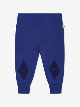 The Bonnie Mob Boys Fern Cabin Knit Joggers in Blue