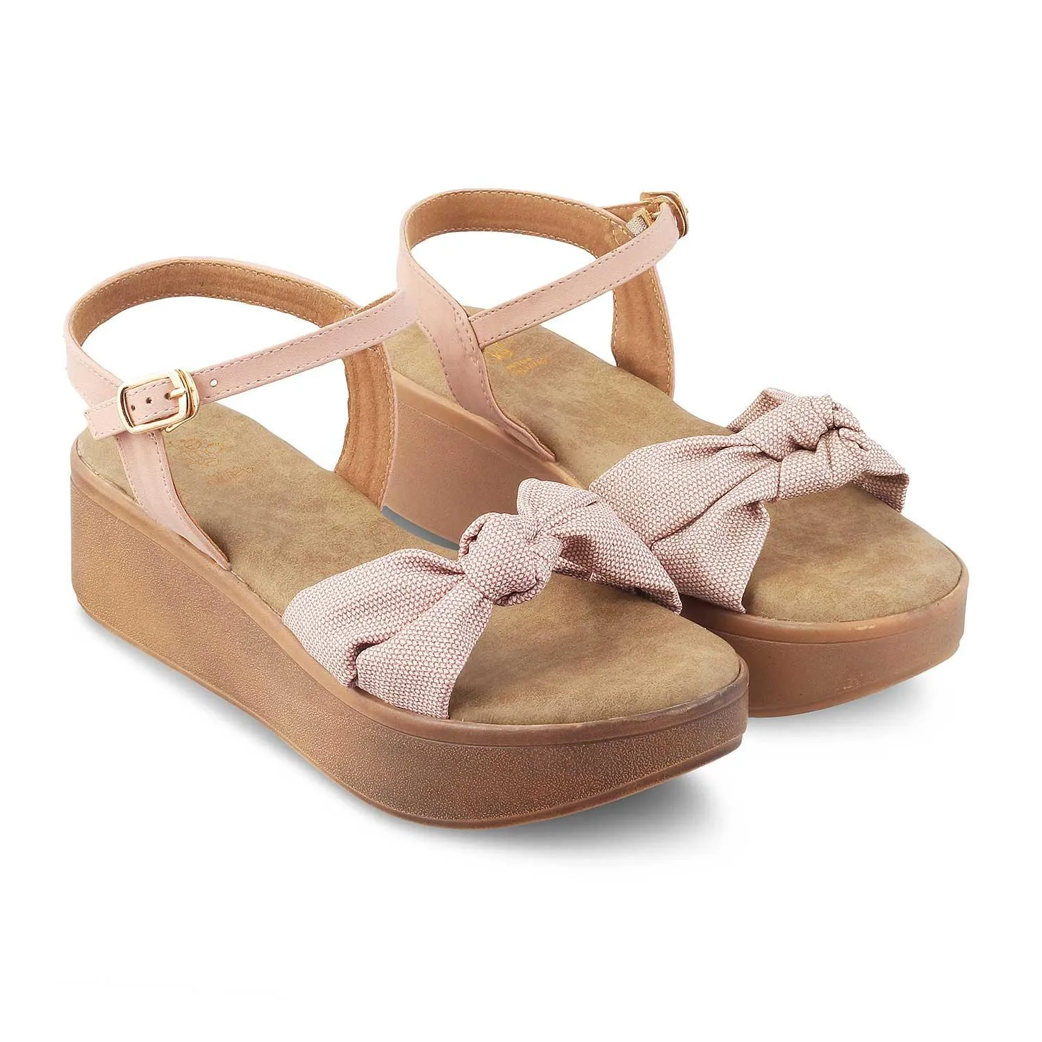 The Brera Pink Women's Platform Wedge Sandals Tresmode