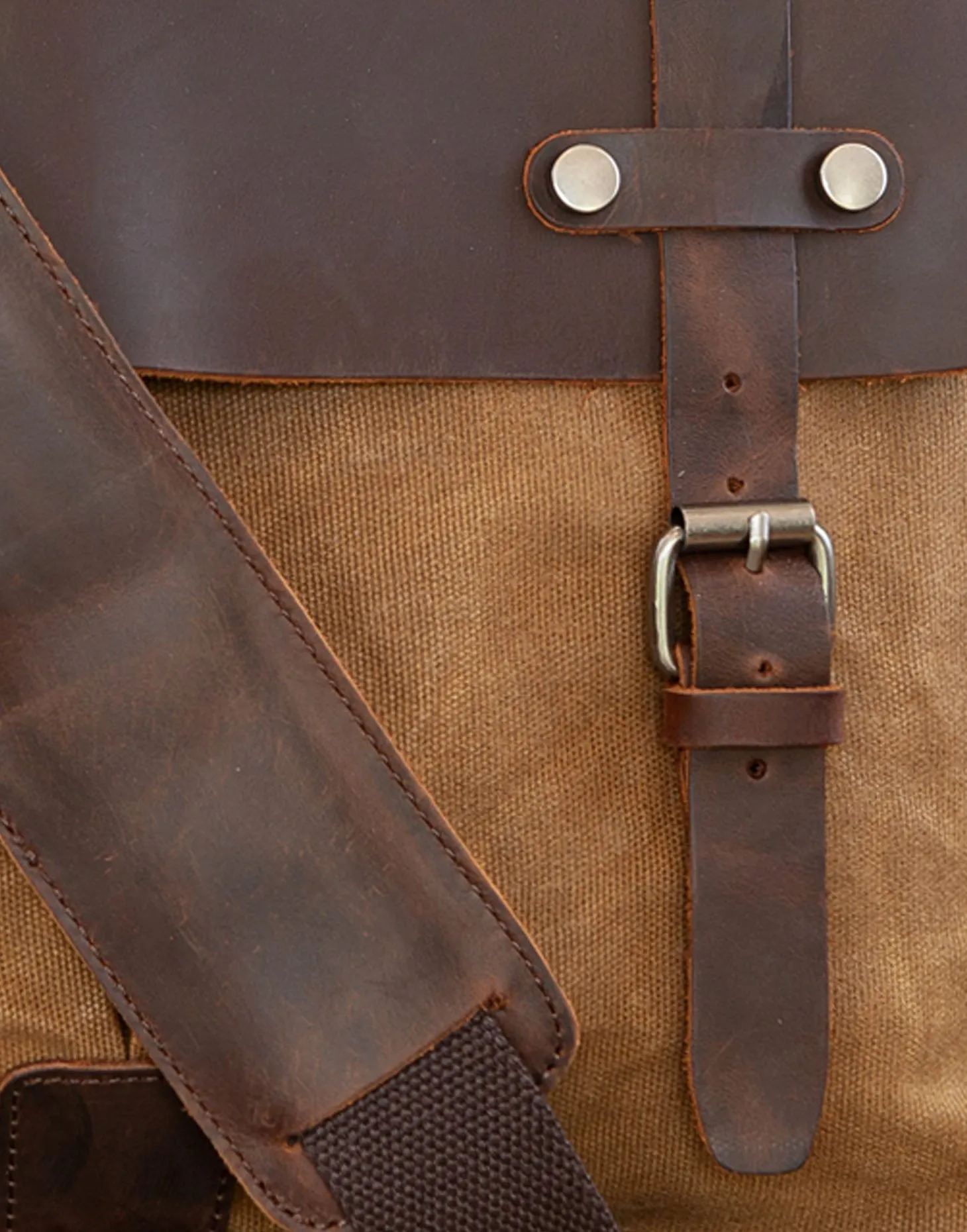 The Burford Messenger V2 - waxed canvas and leather bag