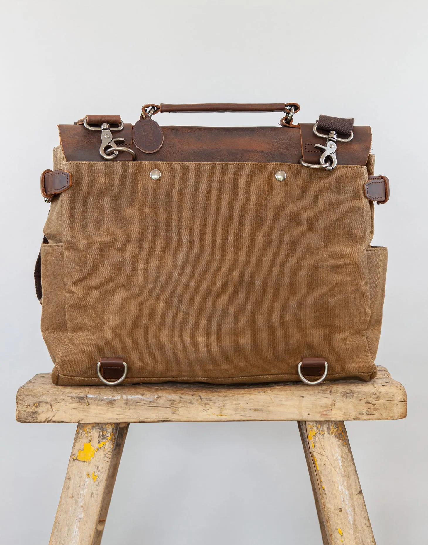 The Burford Messenger V2 - waxed canvas and leather bag