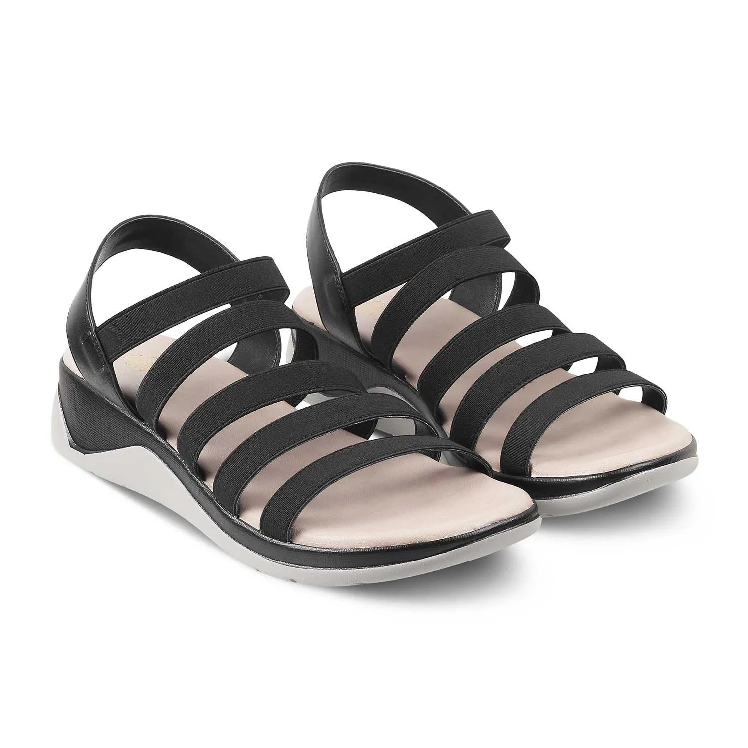 The Cab Black Women's Casual Wedge Sandals Tresmode