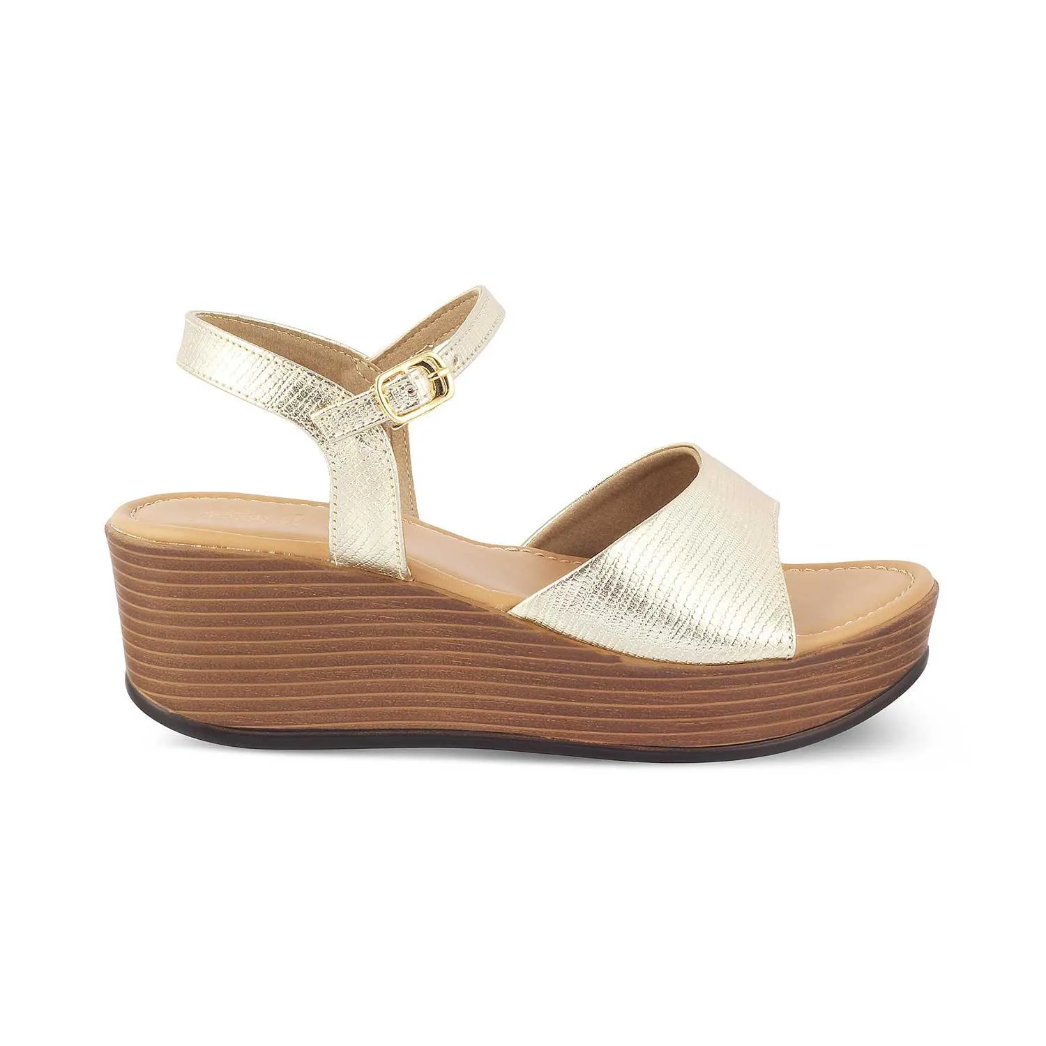 The Cannes Gold Women's Dress Wedge Sandals Tresmode