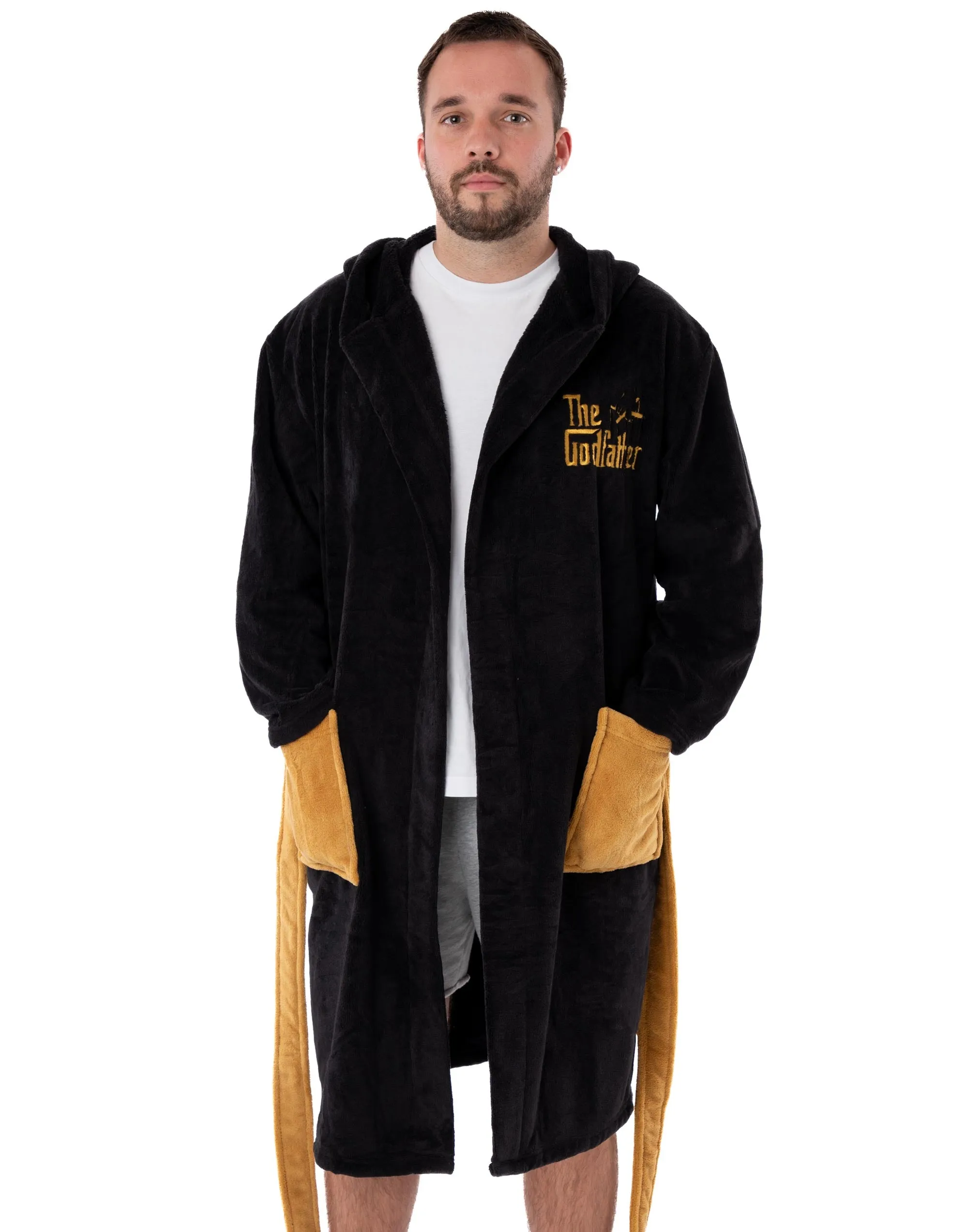 The Godfather Men's Black Hooded Bathrobe