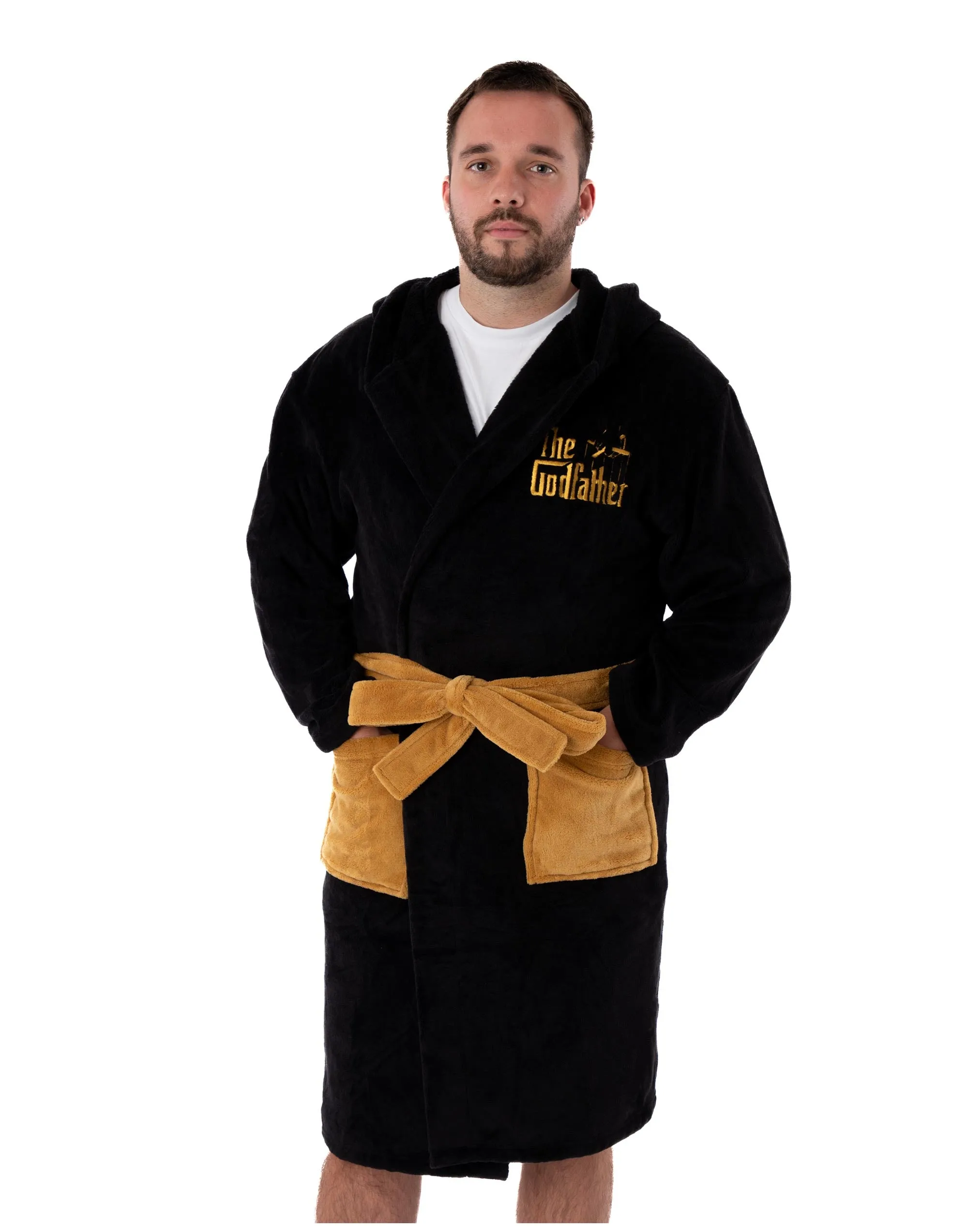 The Godfather Men's Black Hooded Bathrobe