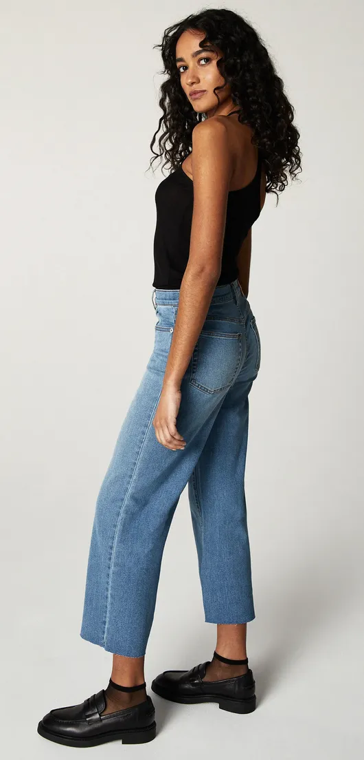 The Greta High Waist Culotte Denim - Larchmont