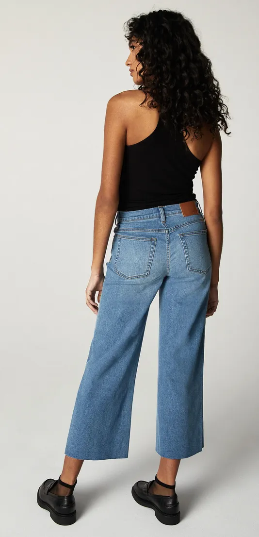 The Greta High Waist Culotte Denim - Larchmont