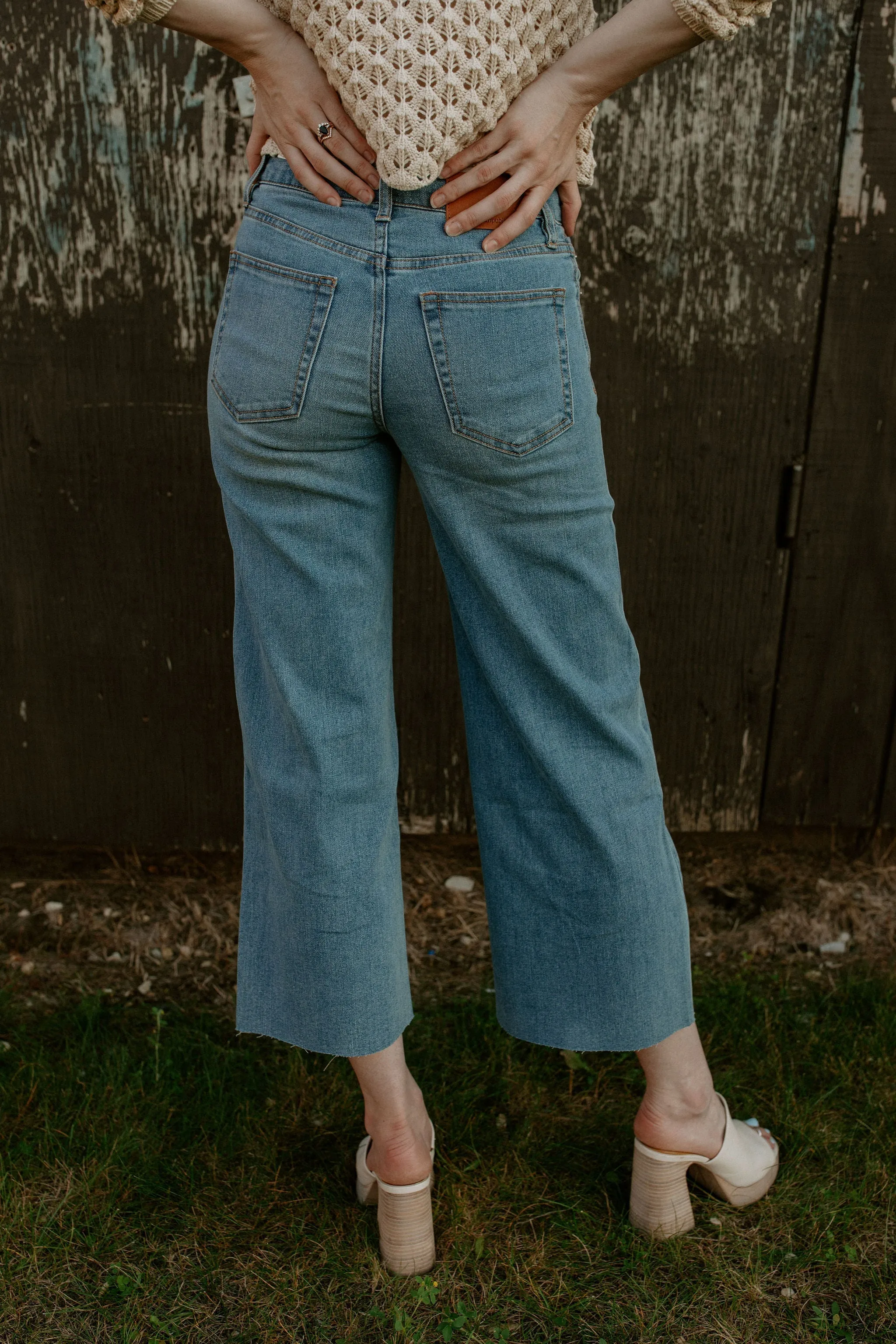 The Greta High Waist Culotte Denim - Larchmont