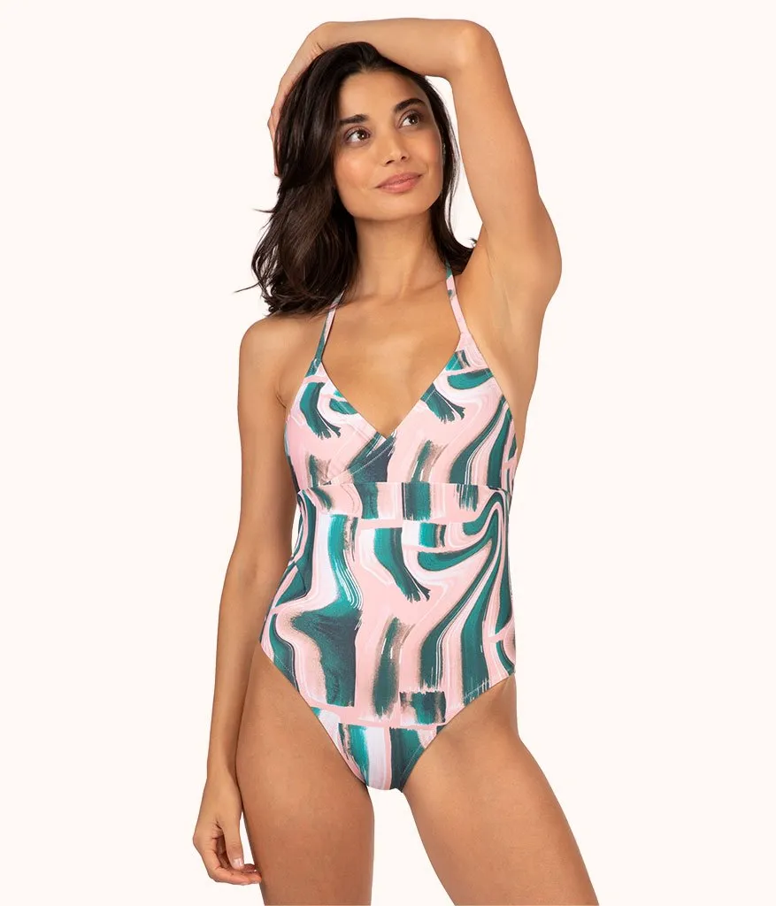 The Halter One Piece - Print: Paint Brush