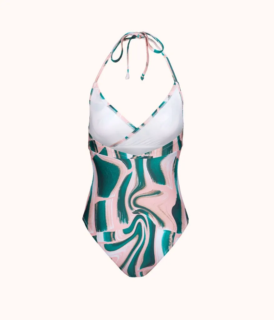 The Halter One Piece - Print: Paint Brush