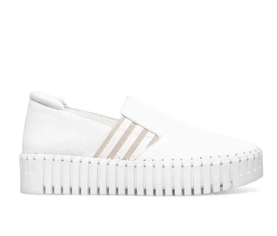 The Leather Slip-On with Side Gore in White