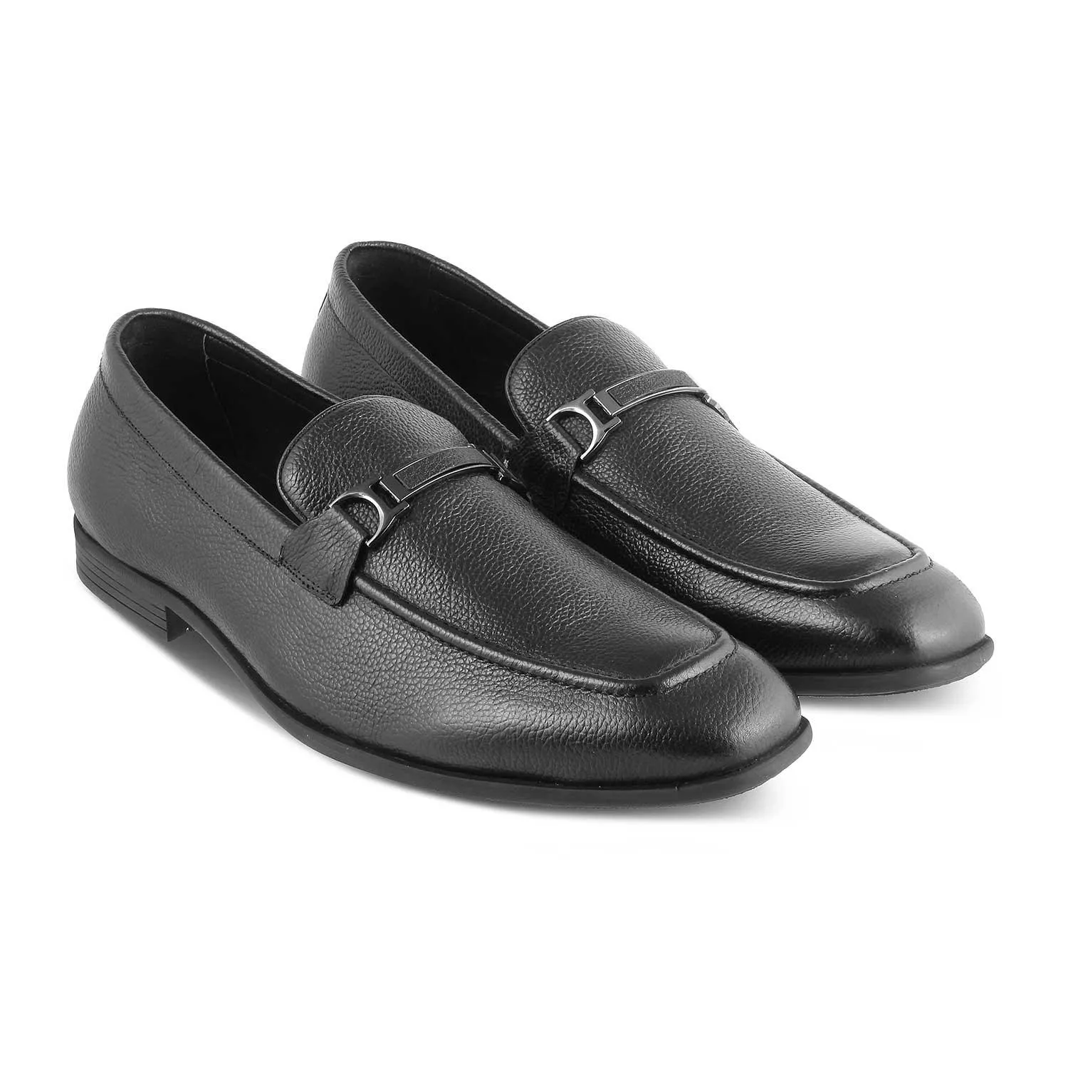 The Leven Black Men's Leather Loafers Tresmode