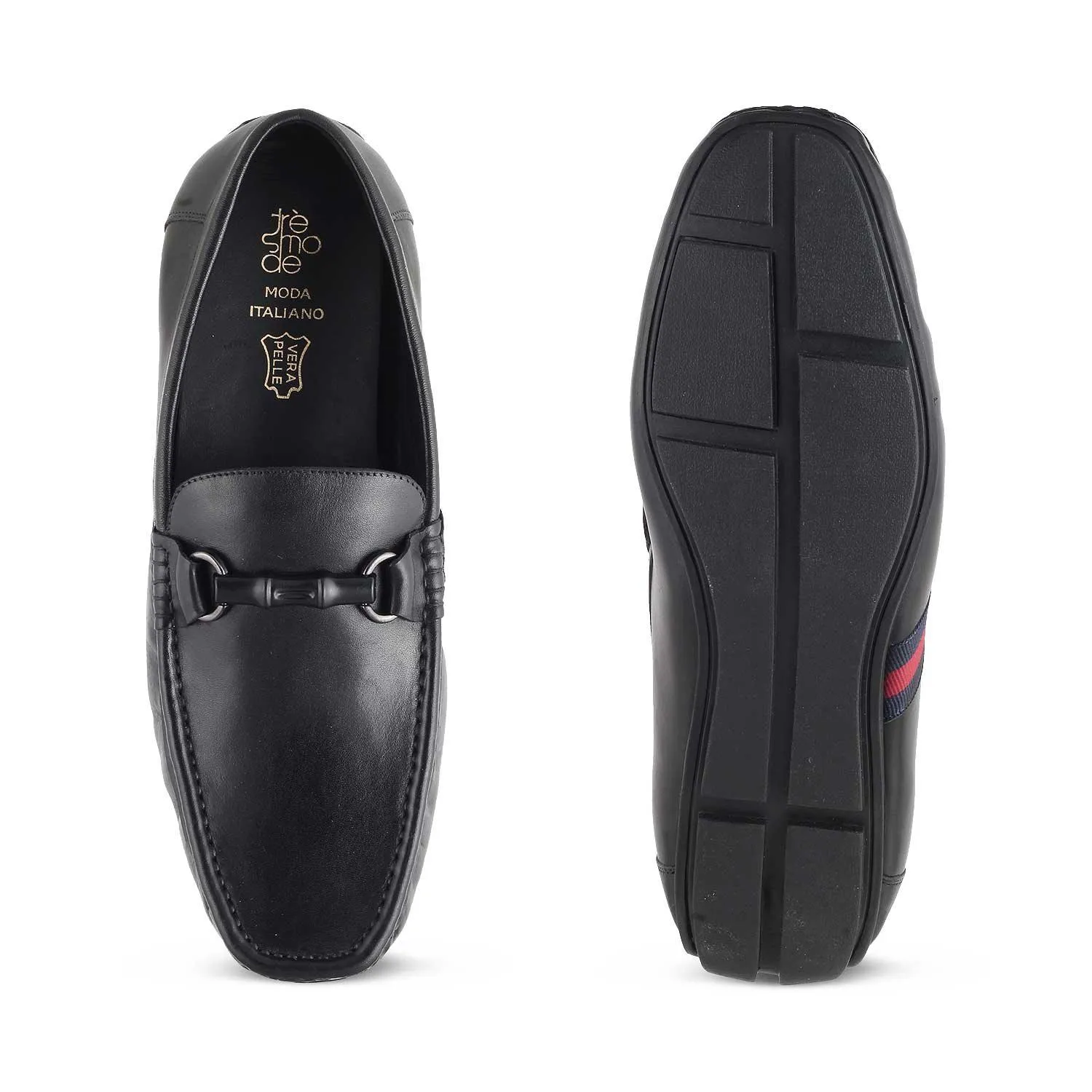 The Monacoa Black Men's Handcrafted Leather Driving Loafers Tresmode