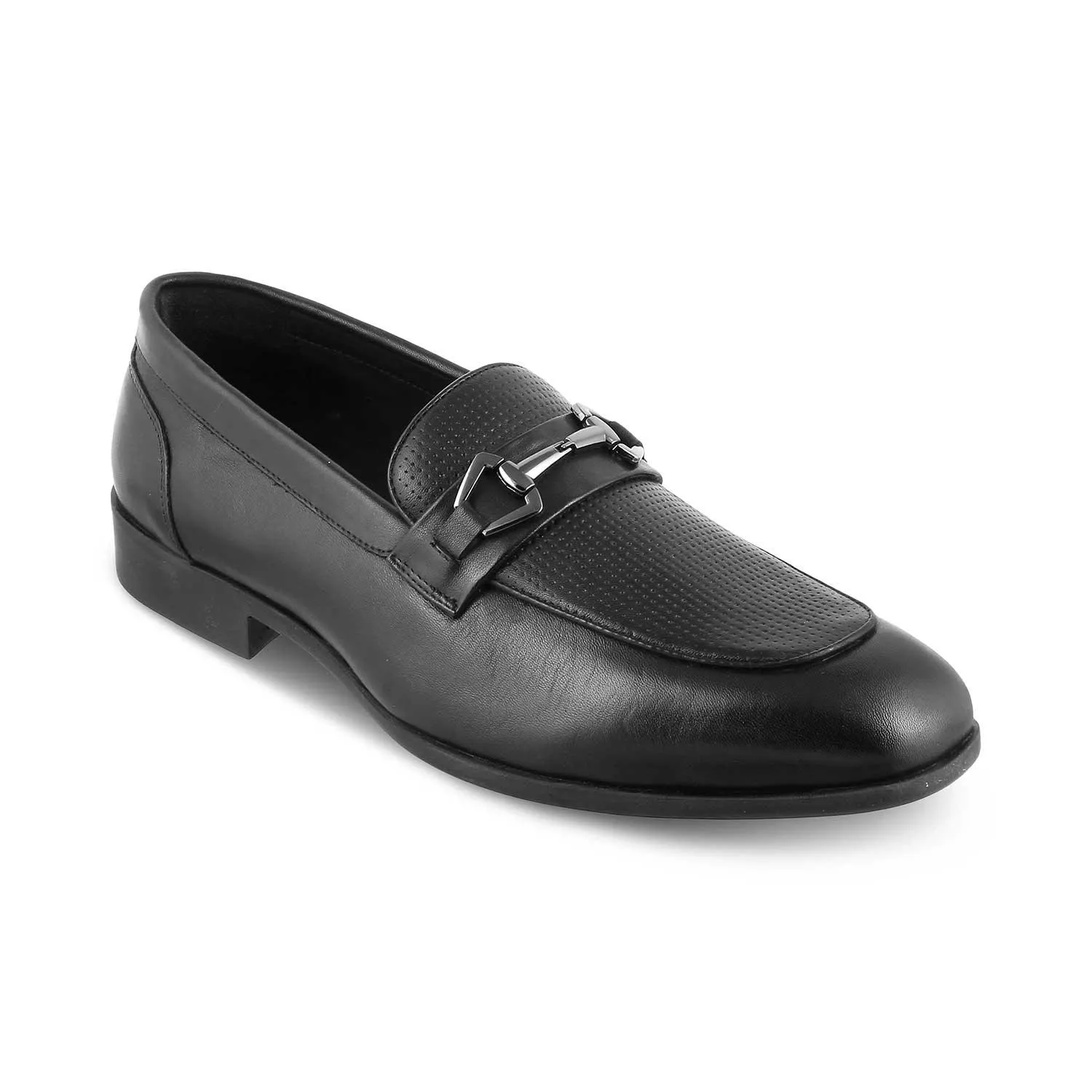 The Montli Black Men's Leather Loafers Tresmode