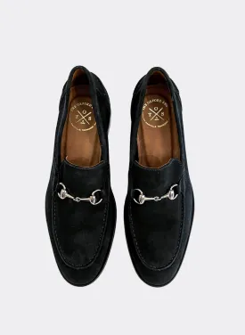 The Oxford Shop Miami Suede Loafer In Black