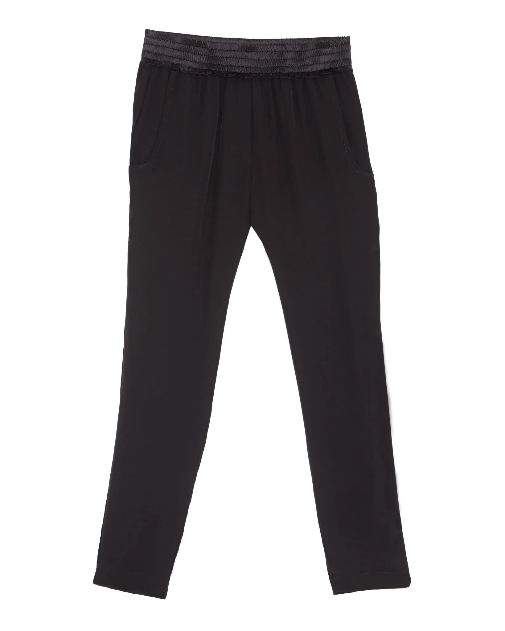 The Podolls Boxer Silk Pant | Black