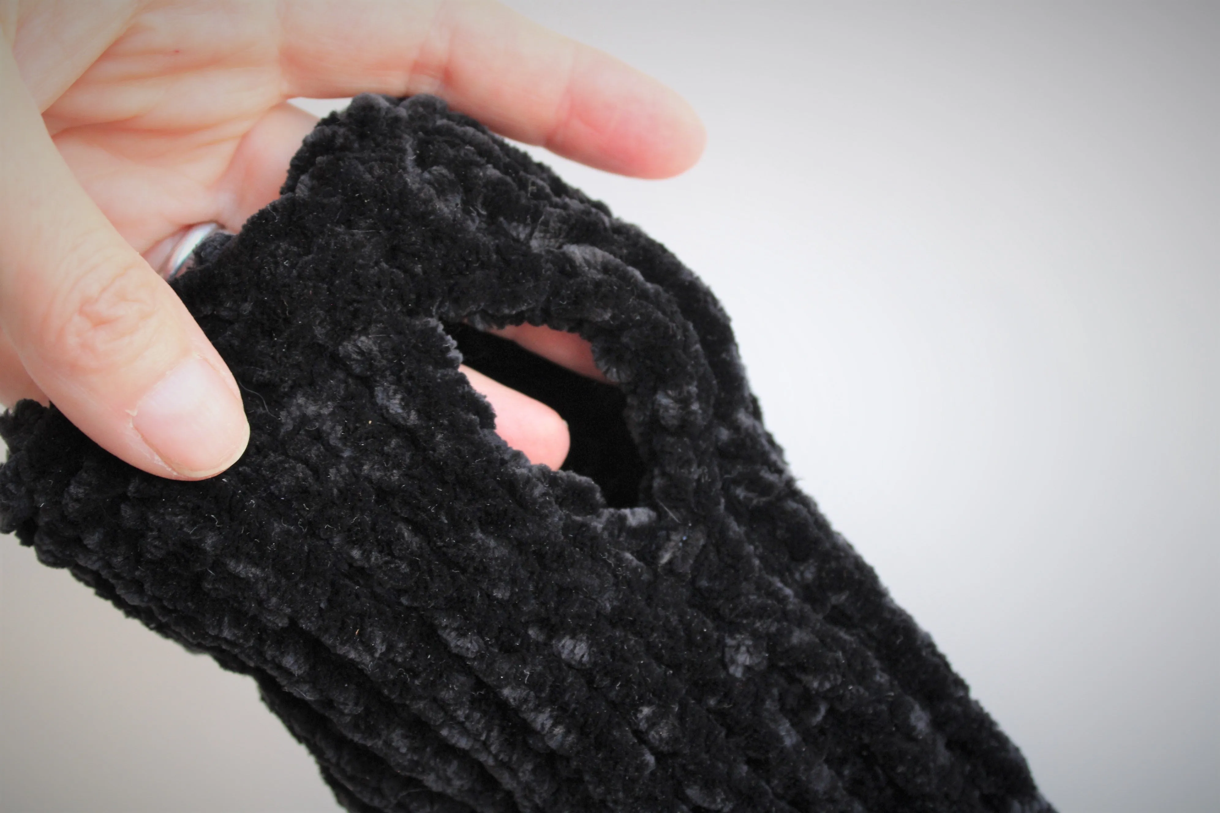 The "Black Velvet" Handknit Fingerless Gloves