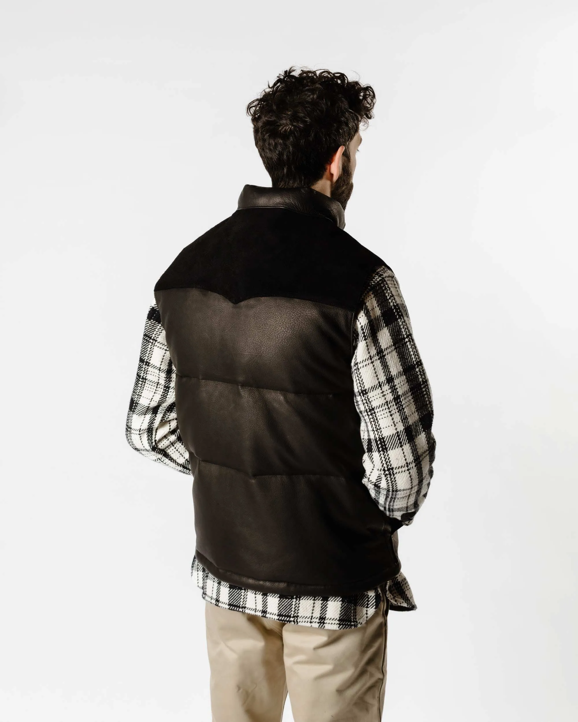 The Real McCoy's MJ22119 Deerskin Down Vest Black