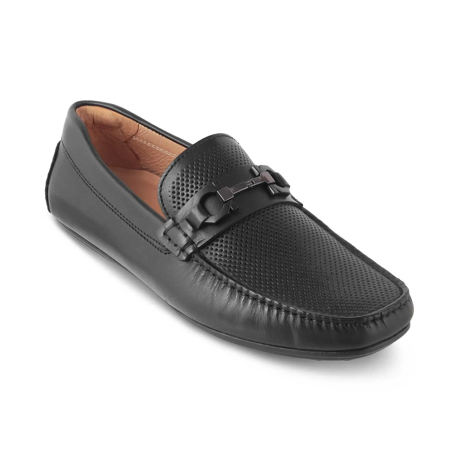 The Roma Black Men's Leather Driving Loafers Tresmode