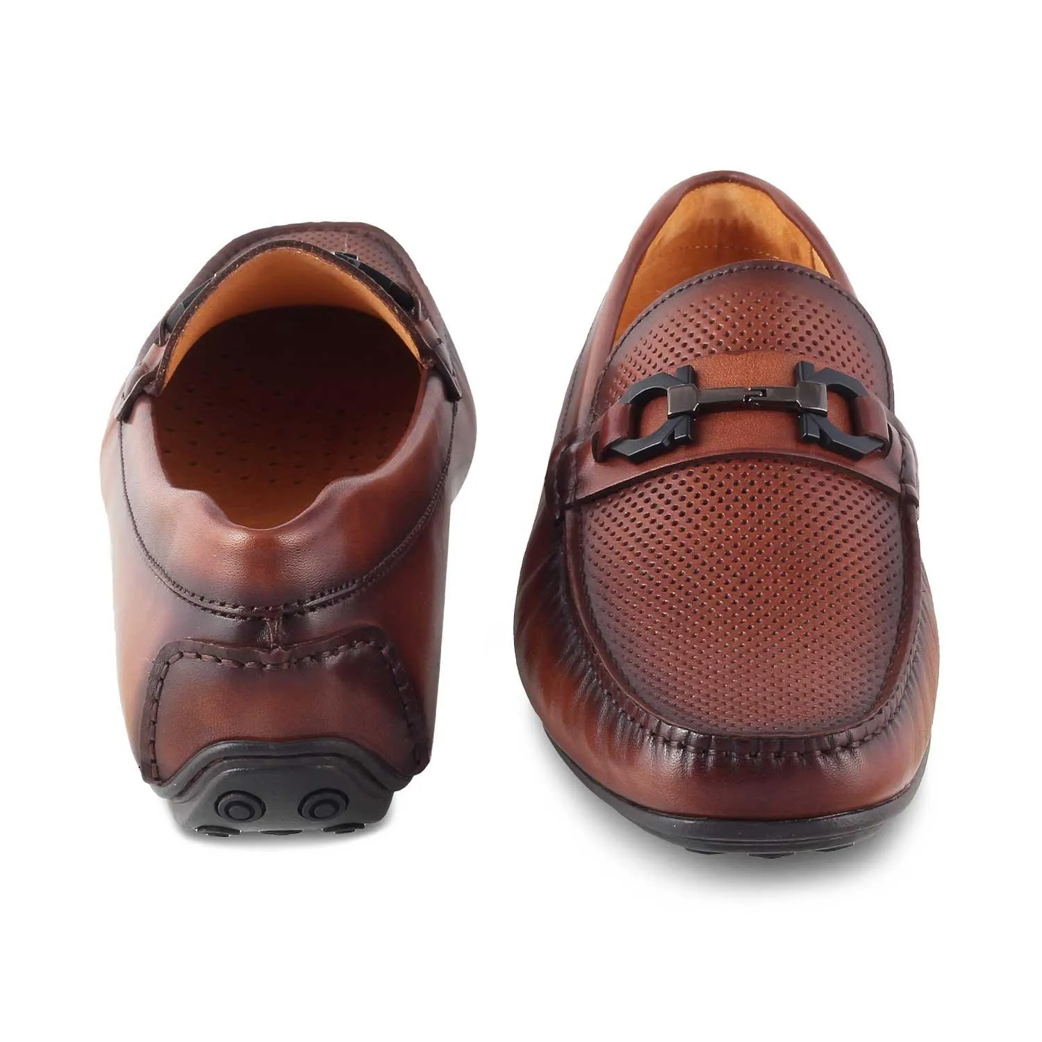 The Roma Brown Men's Leather Driving Loafers Tresmode