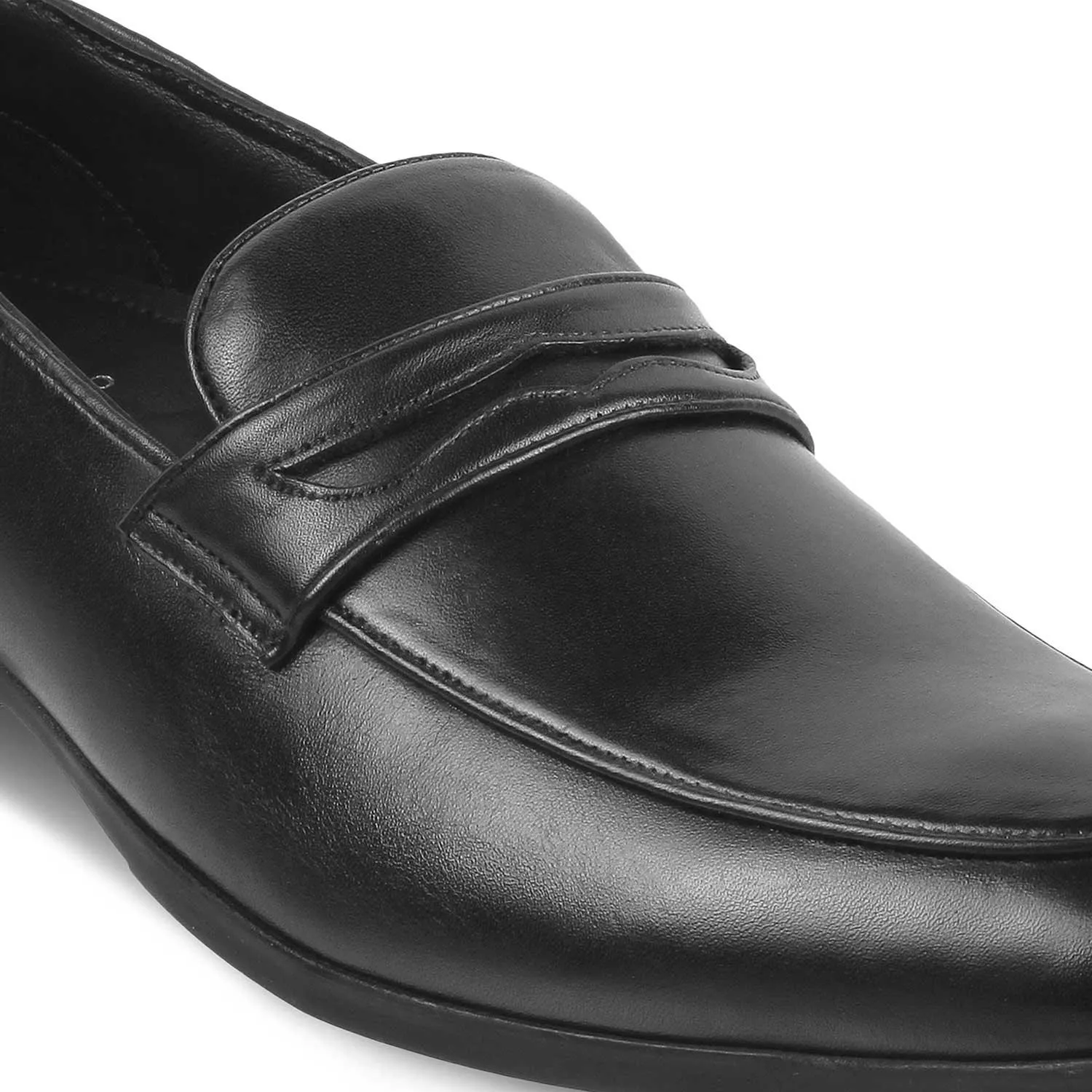 The Toslip Black Men's Leather Penny Loafers Tresmode