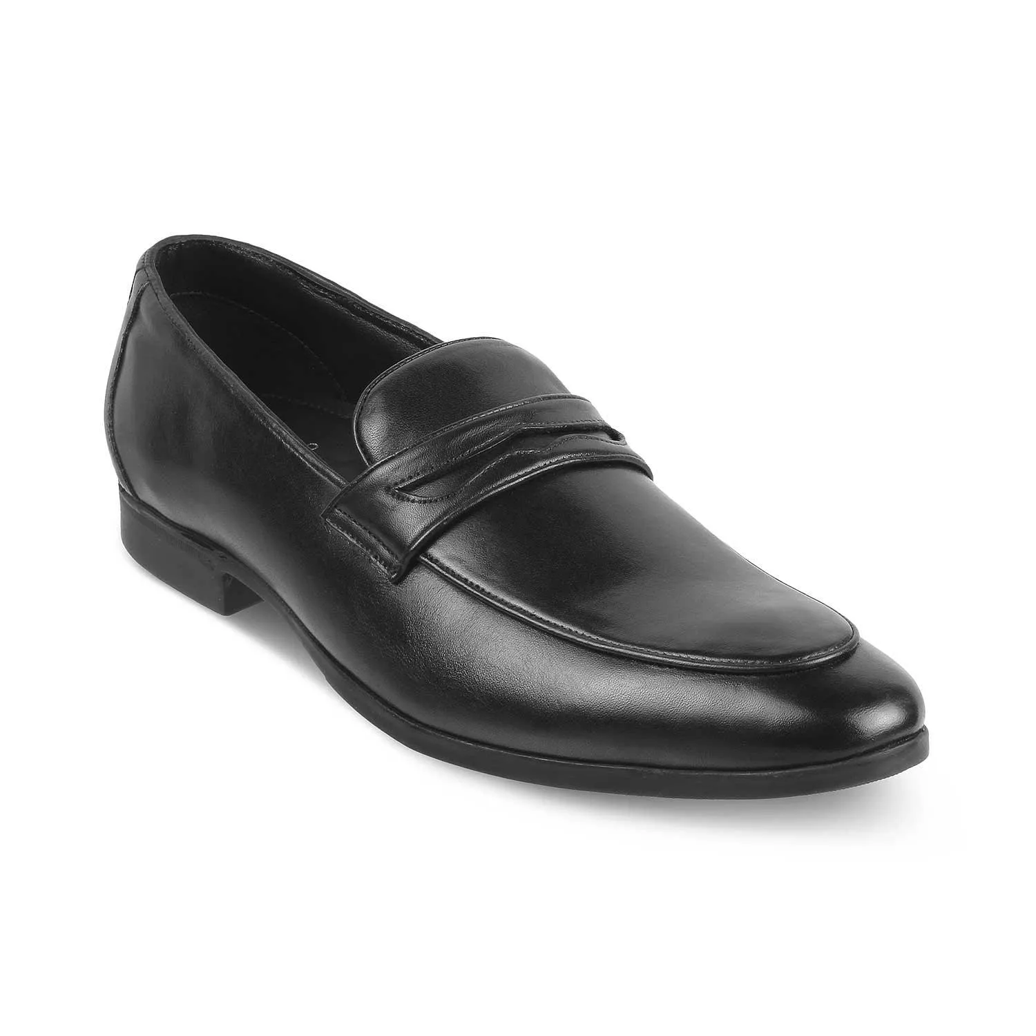 The Toslip Black Men's Leather Penny Loafers Tresmode