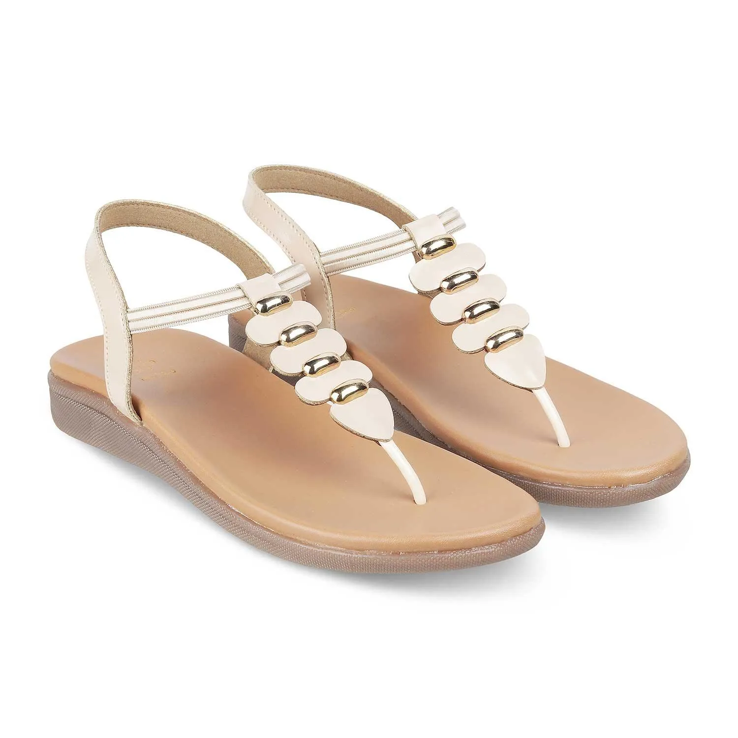 The Velencia Beige Women's Casual Flats Tresmode