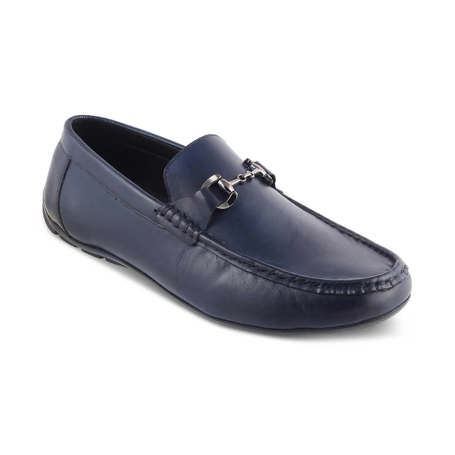 The Votterdam Navy Men's Leather Driving Loafers Tresmode