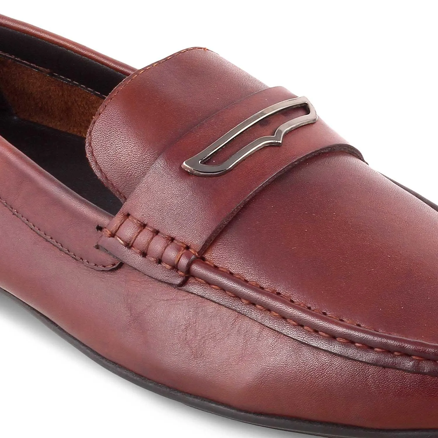 The Yodry Tan Men's Leather Driving Loafers Tresmode