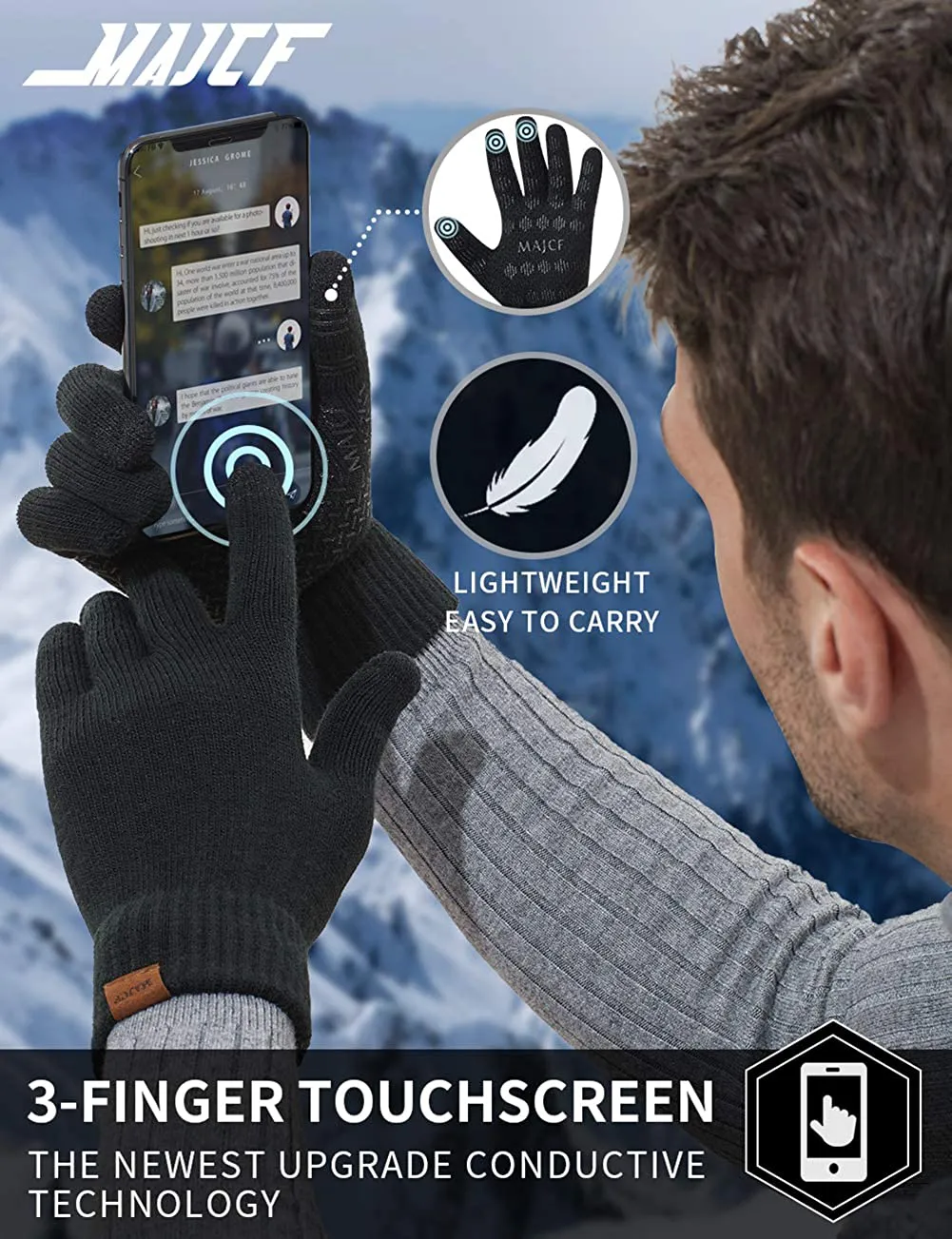 Thermal Knit Touch Screen Winter Gloves