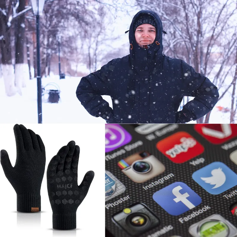 Thermal Knit Touch Screen Winter Gloves