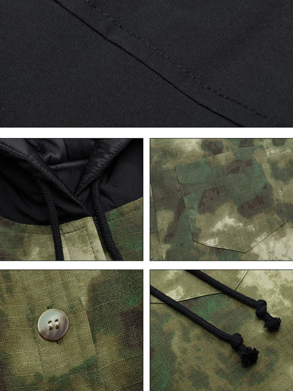 Thesupermade Camouflage Patchwork Hooded Jacket