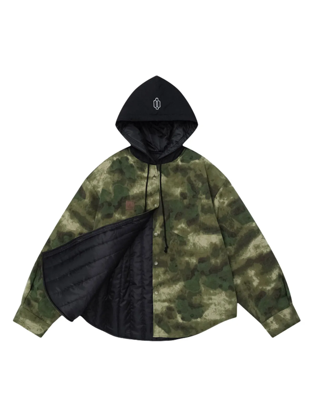 Thesupermade Camouflage Patchwork Hooded Jacket