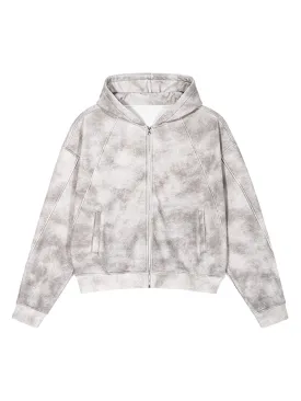 Thesupermade Heavy Tie-dye Fleece Hooded Jacket