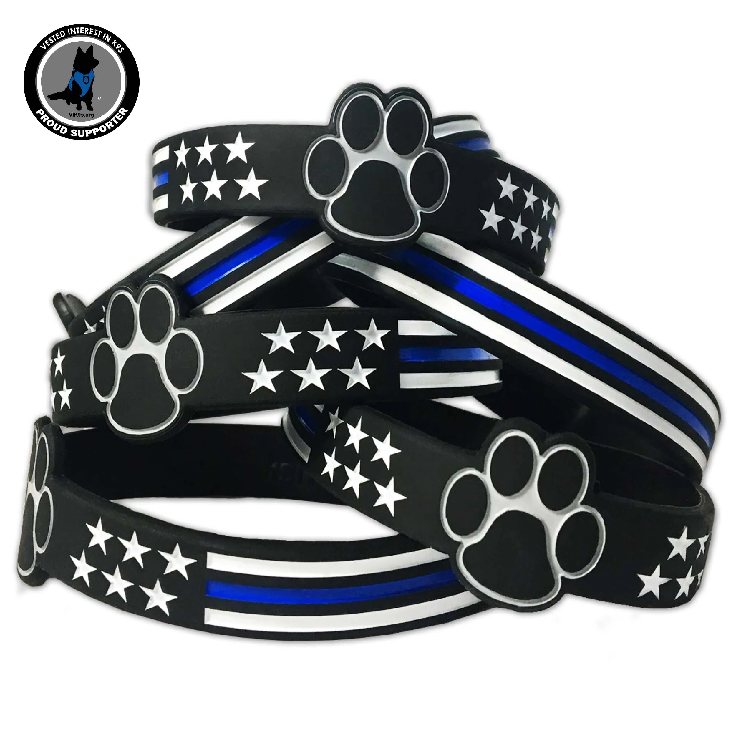 Thin Blue Line K9 Paw Bracelet