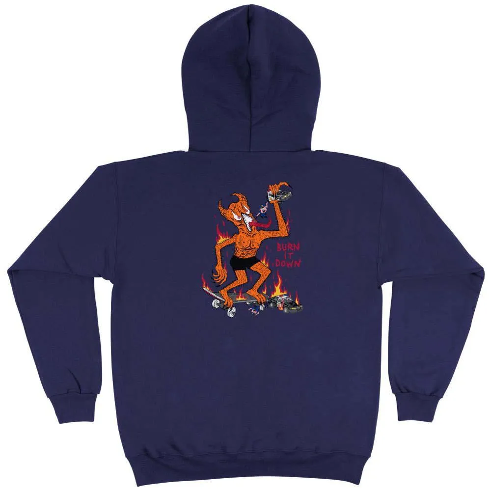 Thrasher Magazine Hooded Sweatshirt Burn it Down Navy