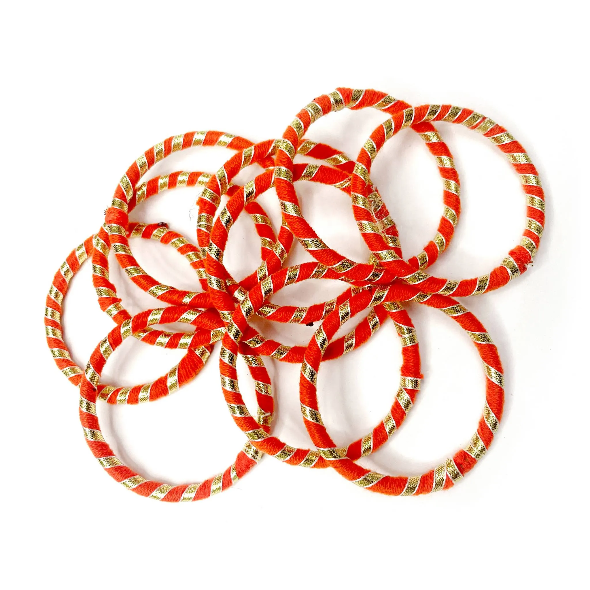 Threaded Big Round Bangle with Gota for Craft Packing Rakhi or Decoration - 11552, Large