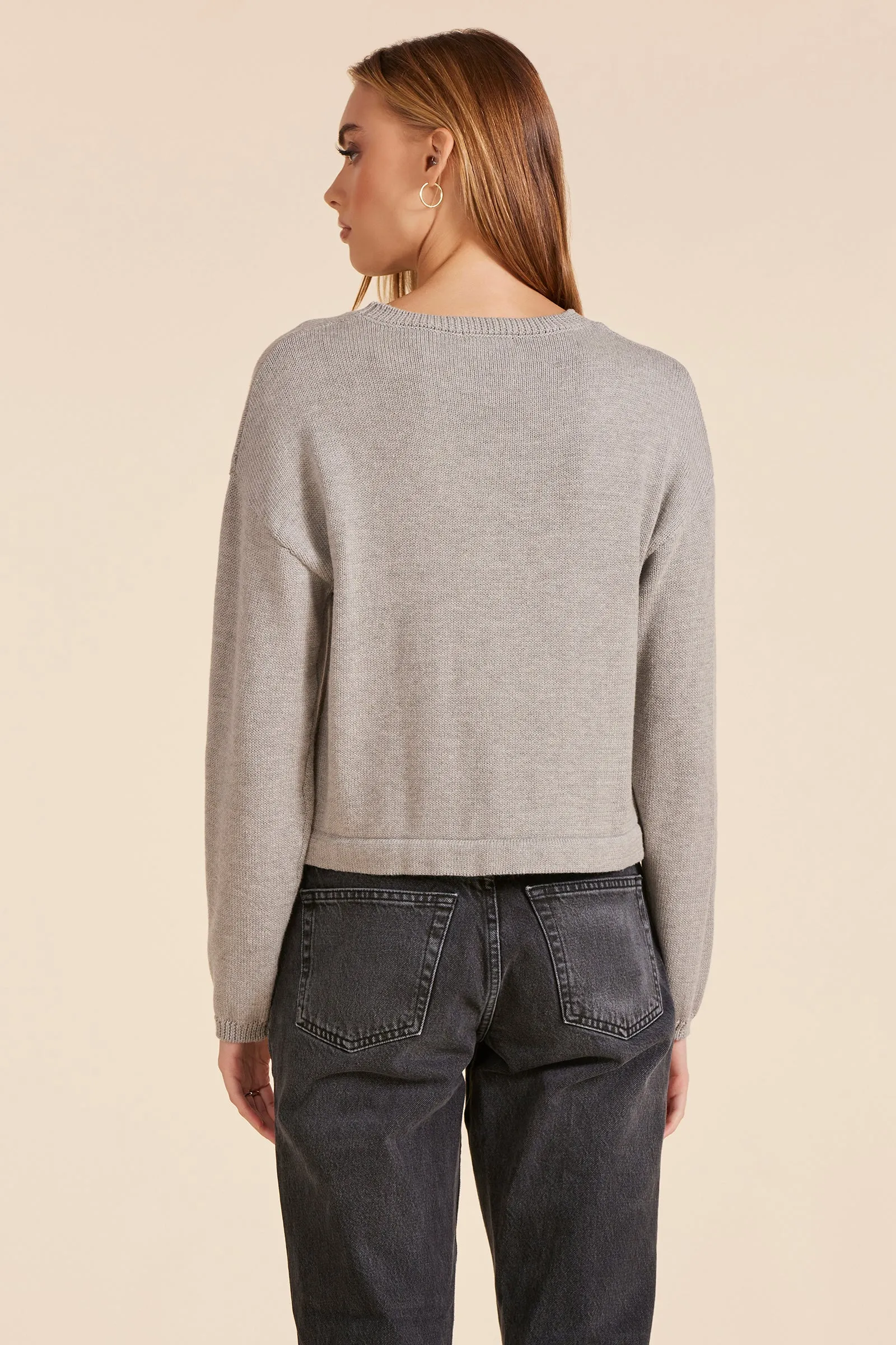 TIE HEM CREWNECK SWEATER