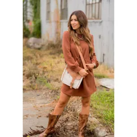 Tie Waist Pocket Sweatshirt Dress