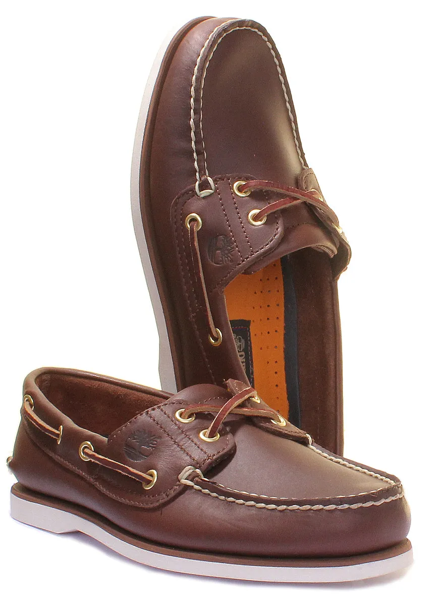 Timberland Classic Boat Shoe In Brown White For Men