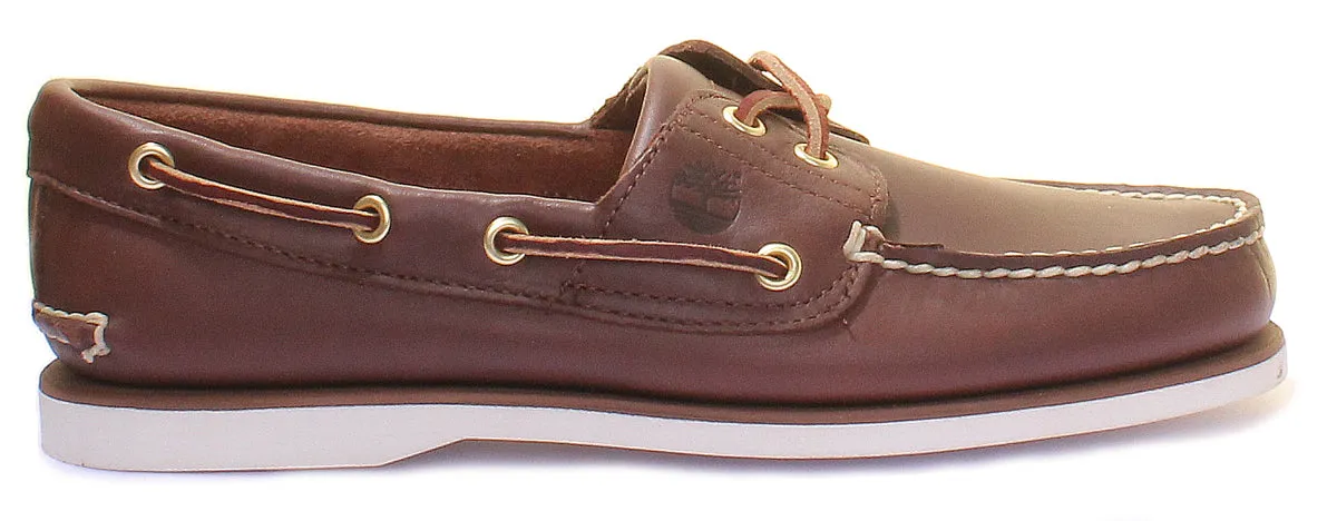 Timberland Classic Boat Shoe In Brown White For Men