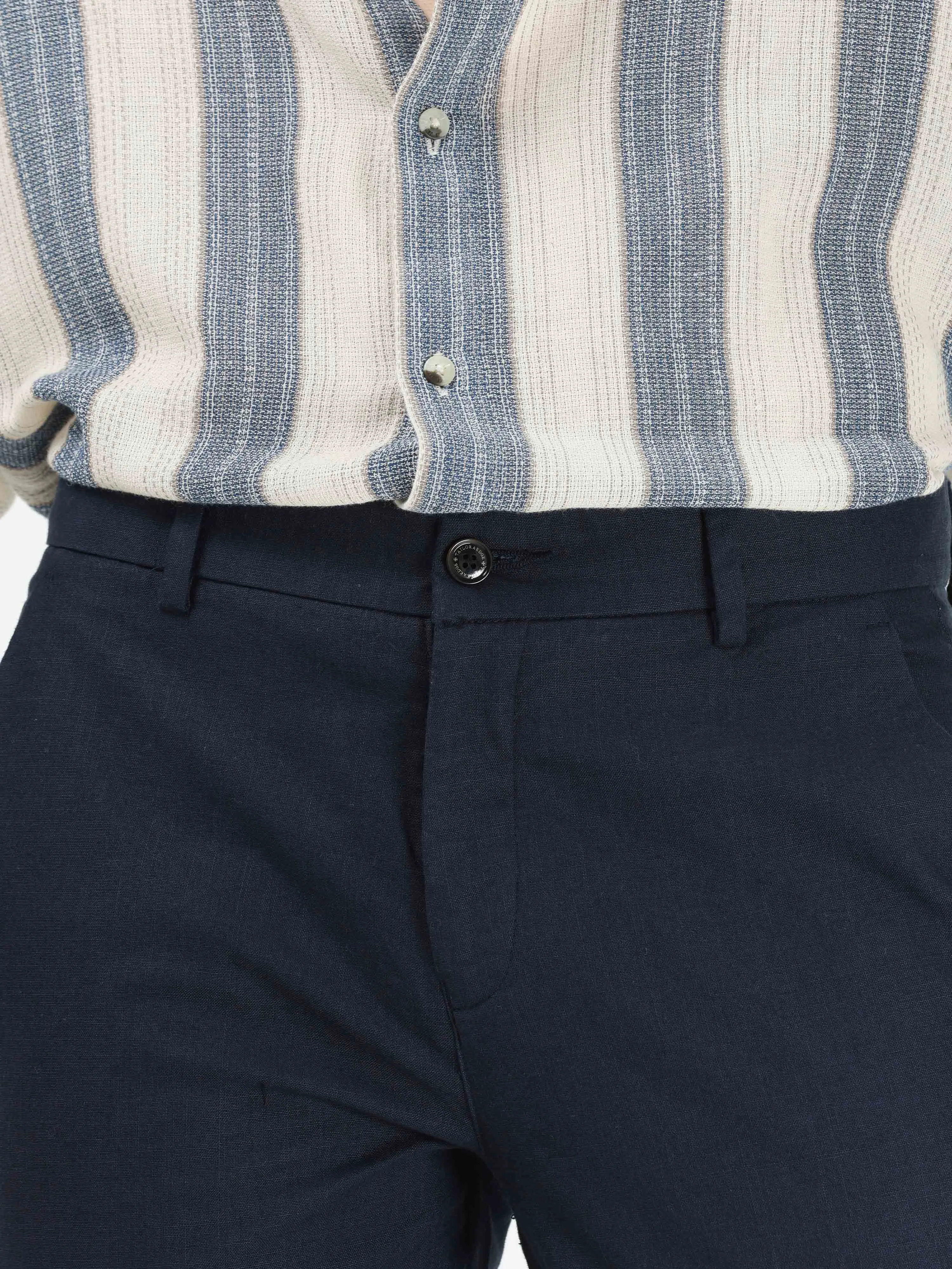 Timeless Cotton Navy Linen Chino