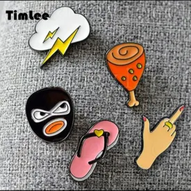 Timlee X065  Free shipping Cute Slippers Lightning Robber Chicken Leg Brooch Pins,Fashion Jewelry Wholesale