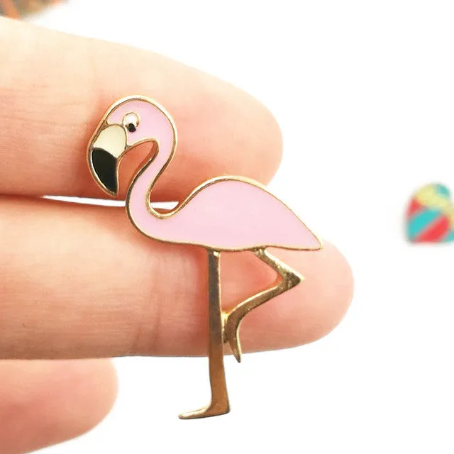 Timlee X147 Cartoon Cute Halloween Ghost Pumpkin Cup Cake Cat Flamingo Bird Owl Heart Unicorn Cactus Metal Brooch Pins Wholesale