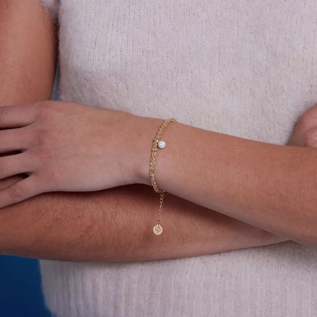 Tinsel Bracelet Pearl Gold